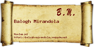 Balogh Mirandola névjegykártya
